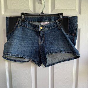 Isabel Maternity by Ingrid & Isabel Blue Jean Midi Shorts Size 14